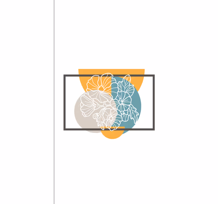 Roleta z kwiatami i roślinami w minimalistycznej ramie - TenStickers