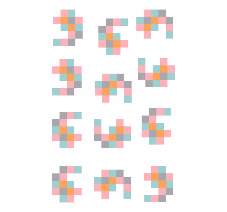 Oryginalna roleta pikselowe wzory geometryczne - TenStickers