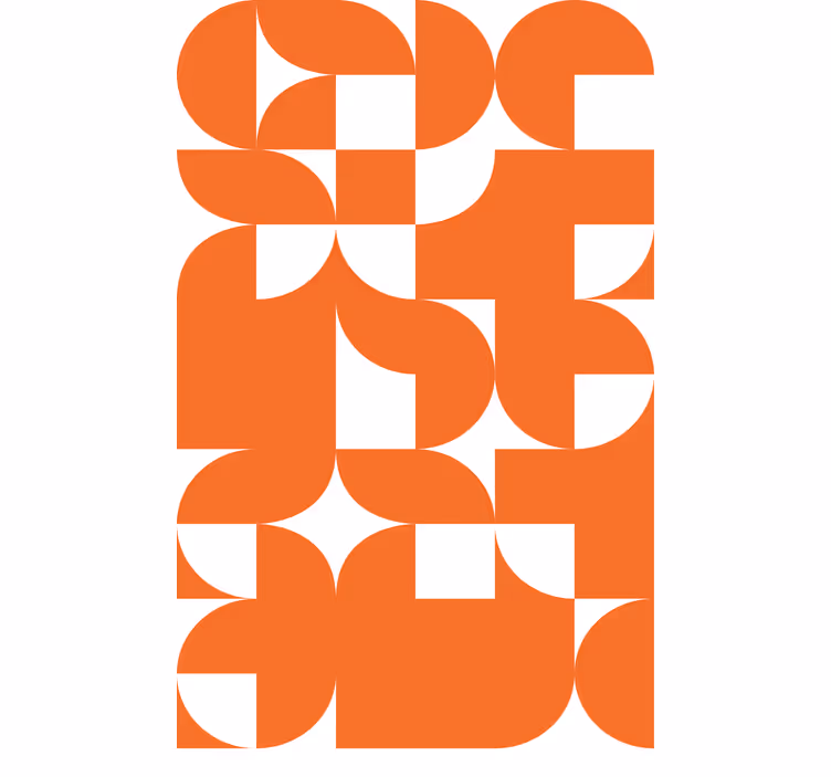 Nowoczesna roleta geometryczne pomarańczowe wzory - TenStickers