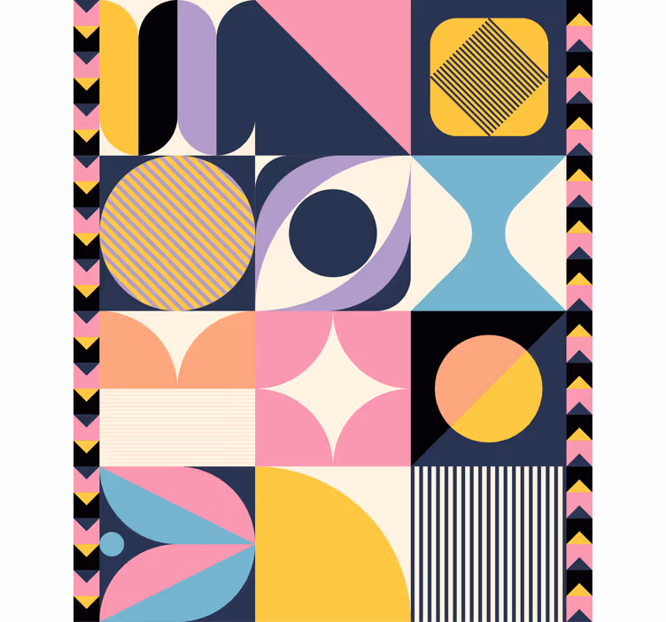 Nowoczesna roleta kolaż kształtów geometrycznych - TenStickers