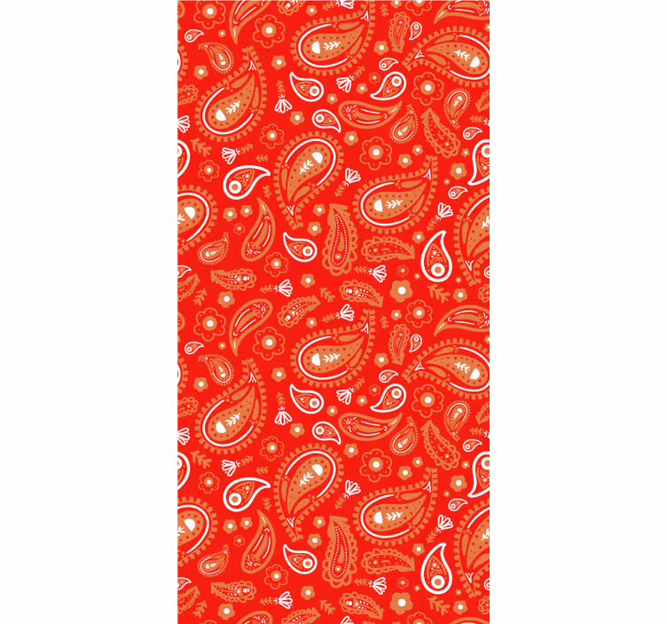 Roleta w kwiaty czerwony wzór paisley - TenStickers