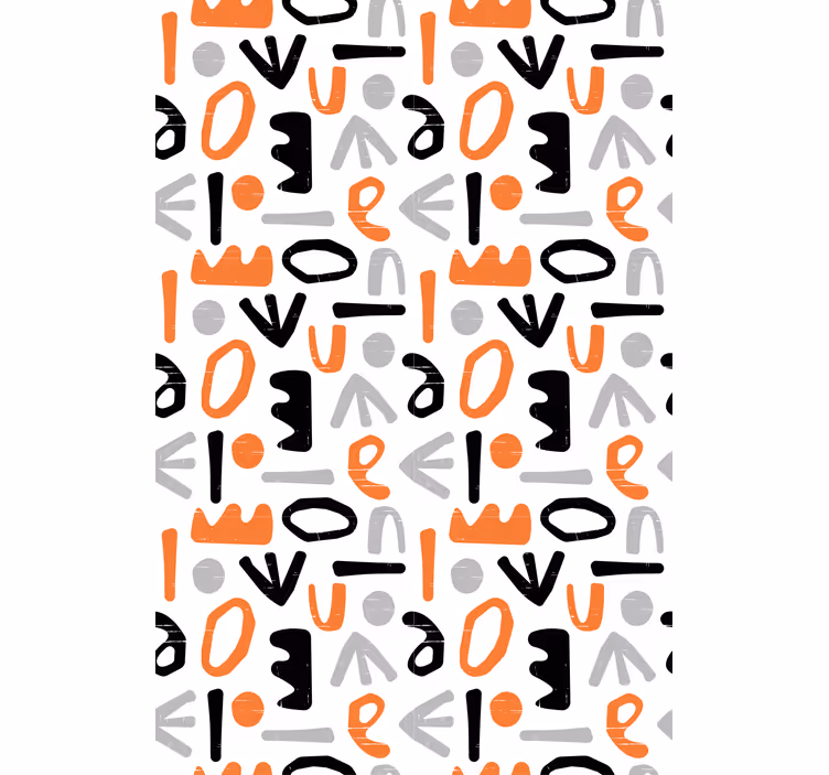 Roleta z tekstem w geometryczne litery - TenStickers