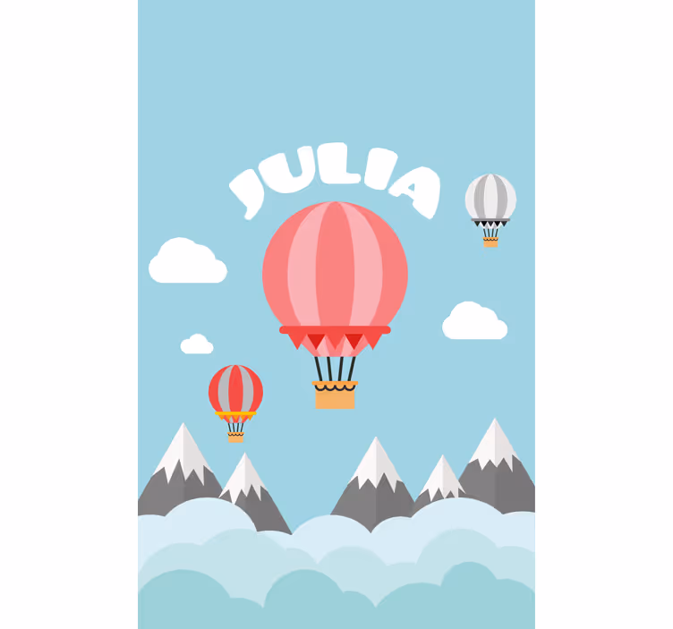 Roleta dla dzieci balony na ogrzane powietrze z imieniem - TenStickers