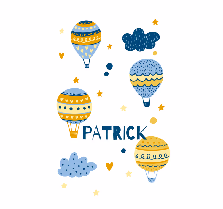 Roleta dla dzieci skandynawskie balony z imieniem - TenStickers