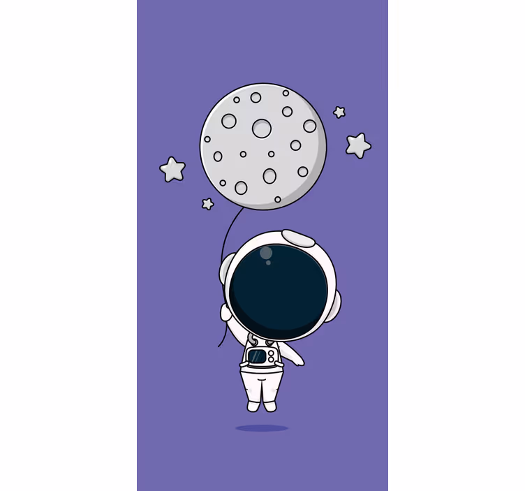 Śmieszna roleta astronauta trzymający księżyc - TenStickers