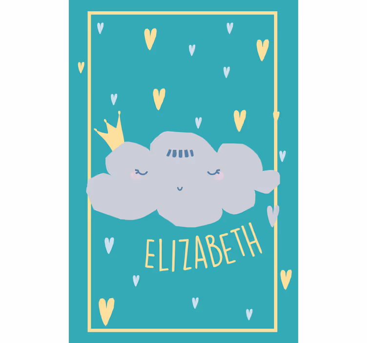 Roleta do pokoju dziecięcego szara chmurka z imieniem - TenStickers