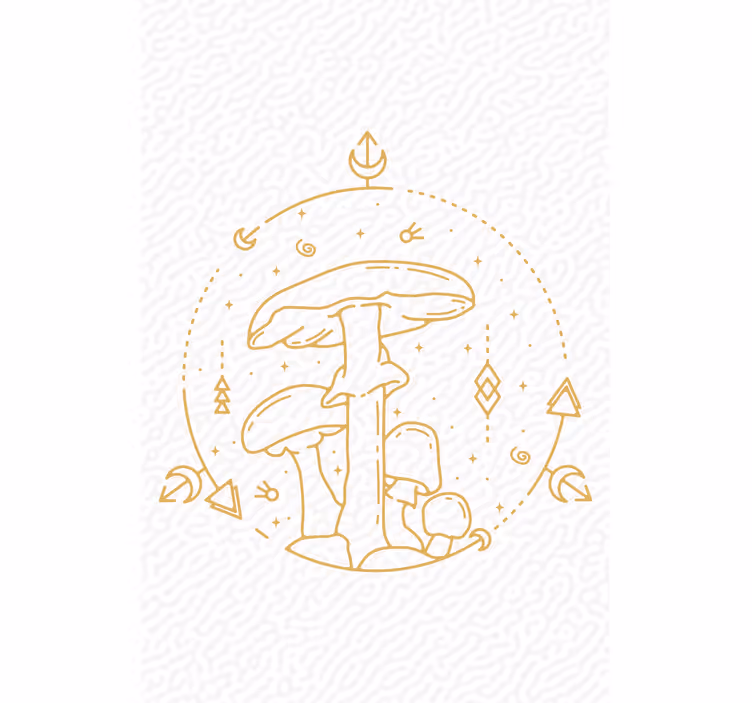 Roleta grzyby i geometria - TenStickers