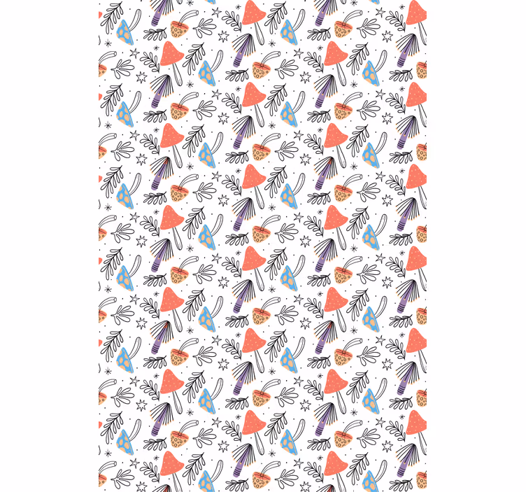 Rolety do kuchni Kolorowe malowane grzyby - TenStickers