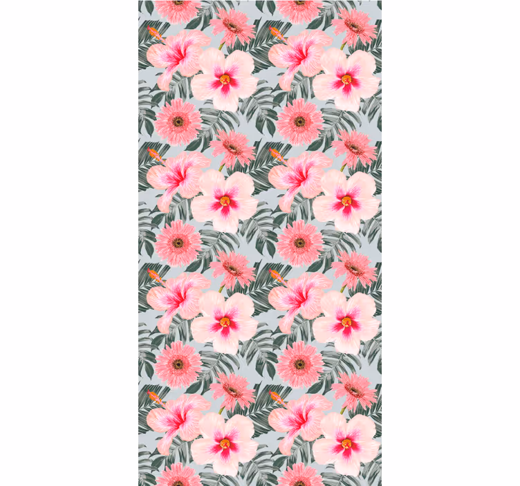 Roleta do salonu hibiskus i kwiaty - TenStickers
