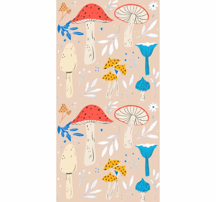 Roleta stylizowana ilustracja grzybów - TenStickers