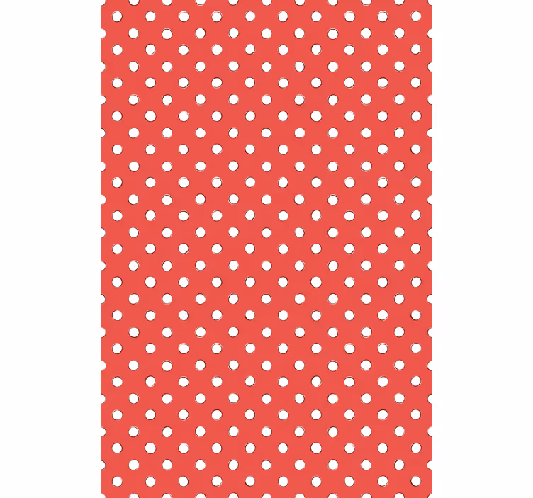 Roleta z rysunkami Białe retro kropki czerwone tło - TenStickers