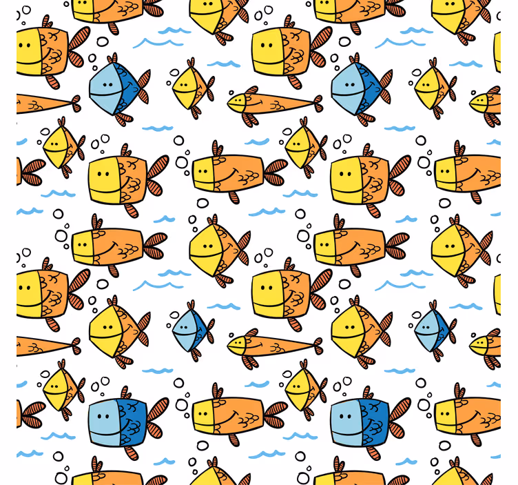 Roleta wzory rysowane rybami - TenStickers