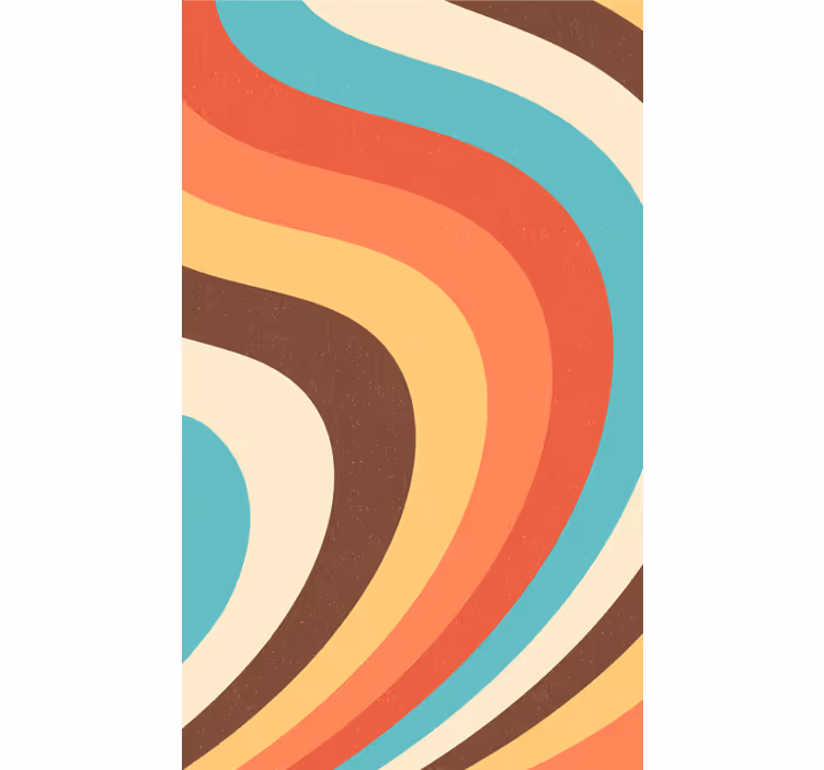Roleta vintage zakrzywione fale retro - TenStickers