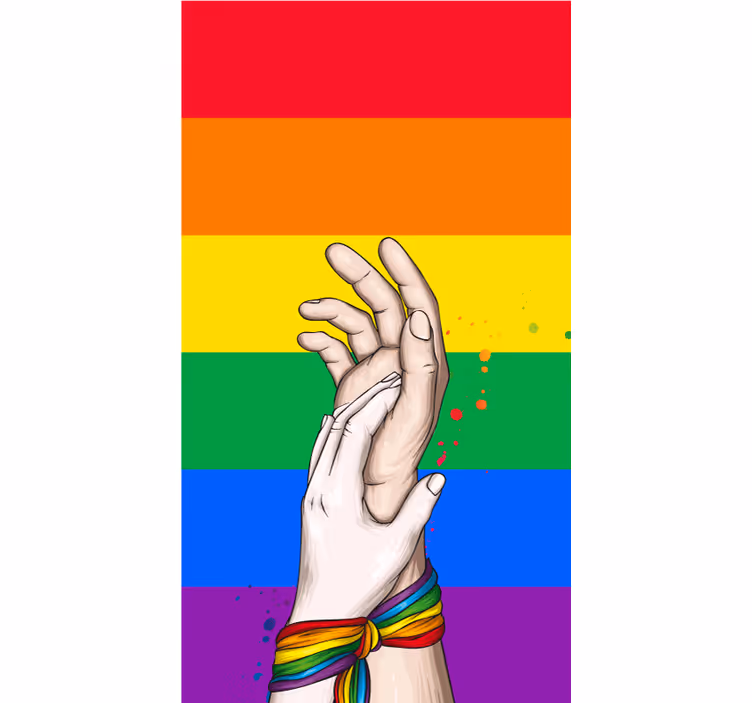 Roleta z rękami w tęczowych kolorach - TenStickers