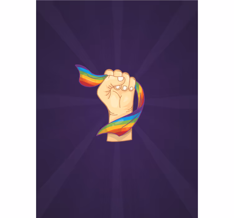 Oryginalna roleta pięść trzymająca tęczę - TenStickers