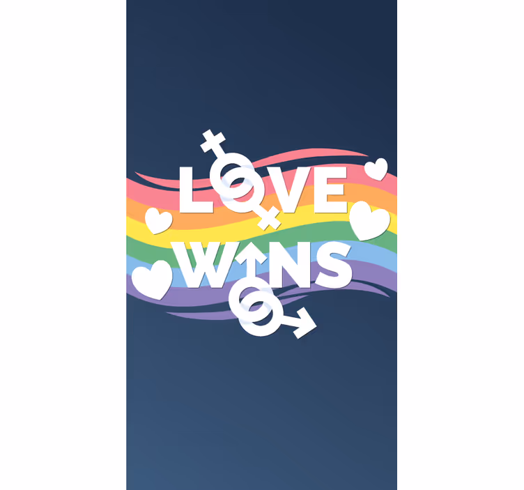 Roleta z tekstem przesłanie miłości zwycięża - TenStickers