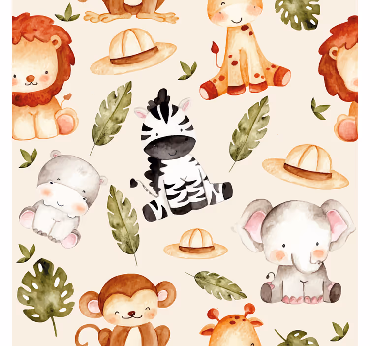 Roleta dla dzieci Beżowe safari - TenStickers