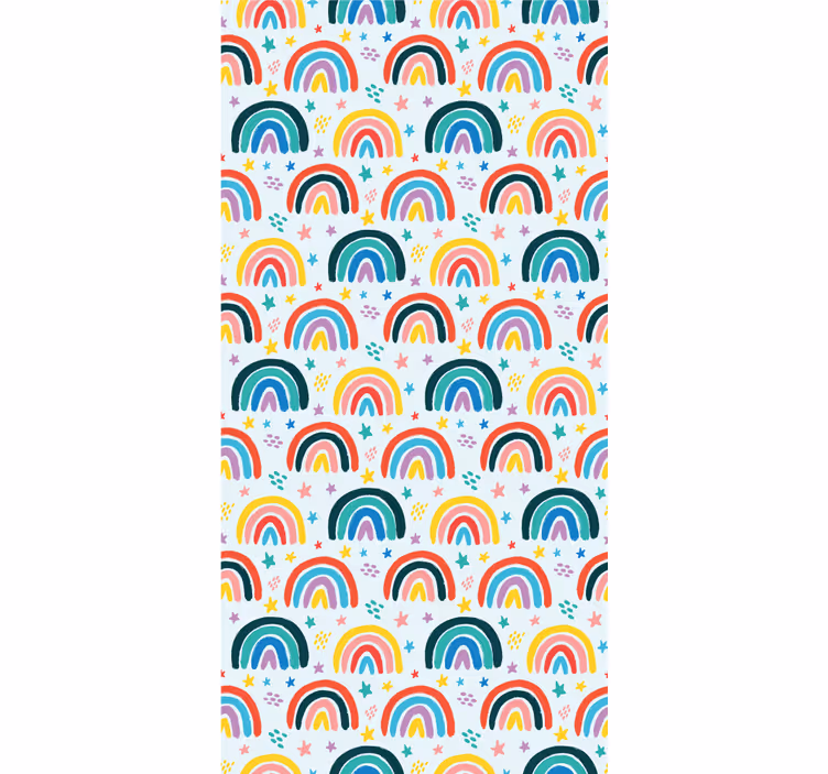 Roleta dla dzieci niebieskie wzory tęczy - TenStickers