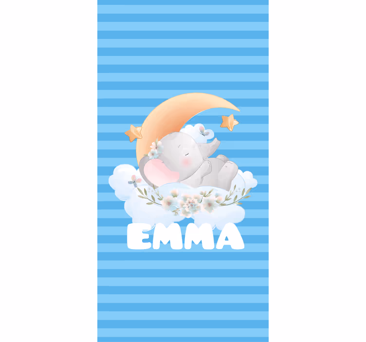 Rolety do pokoju dziecęcego Słodkie zwierzęta słoń z imieniem - TenStickers