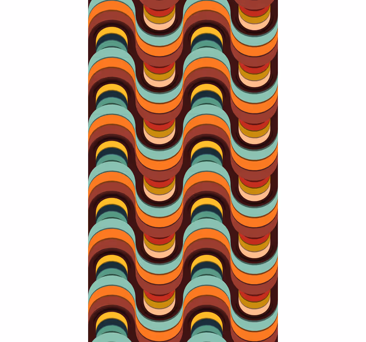 Roleta vintage wzór fali retro - TenStickers