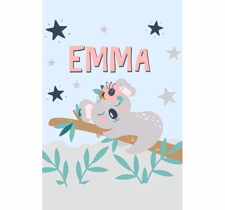 Roleta dla dzieci koala z imieniem - TenStickers