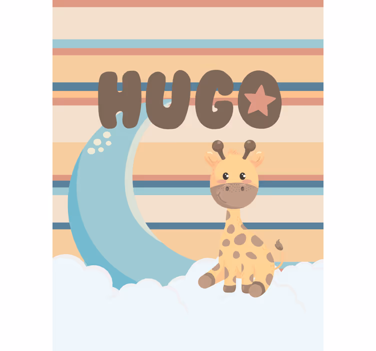 Roleta do pokoju dziecięcego żyrafa z chmurami - TenStickers