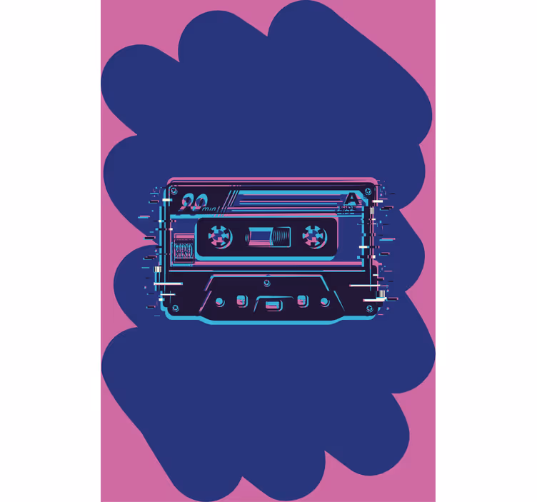 Zwariowana roleta ilustracja kasety retro - TenStickers