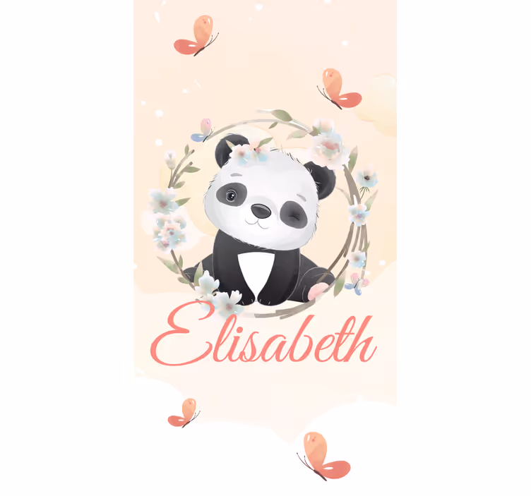 Roleta dla dzieci mała panda z imieniem - TenStickers