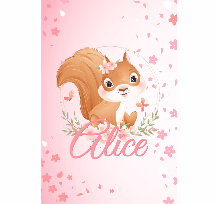 Roleta dla dzieci wiewiórka z imieniem - TenStickers