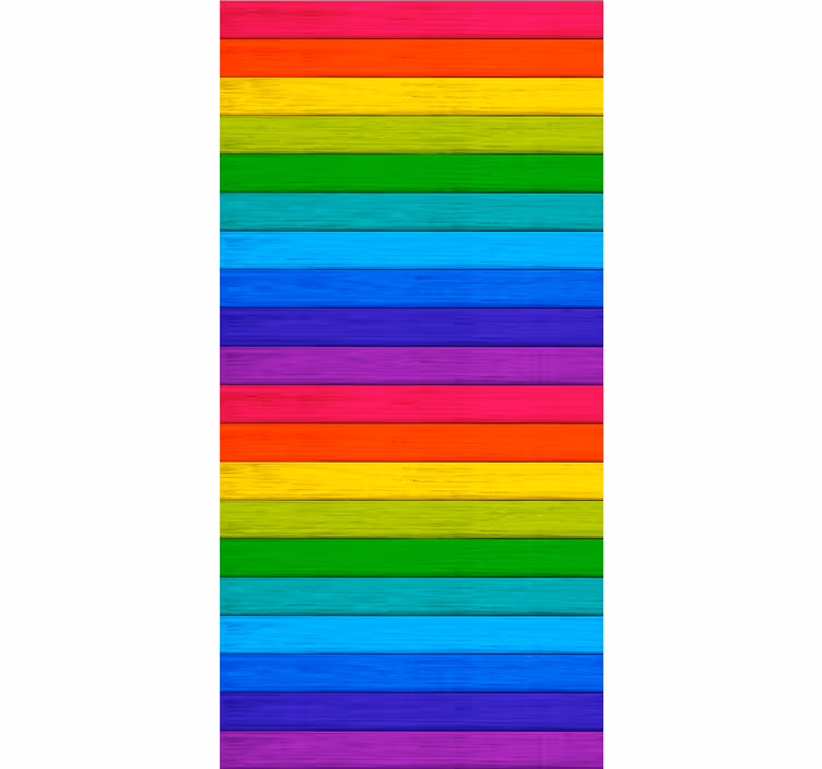 Roleta w tekstury i wzory tęczowe drewniane deski - TenStickers