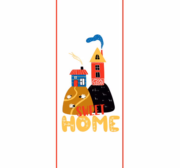 Roleta z tekstem urocza ilustracja domu - TenStickers