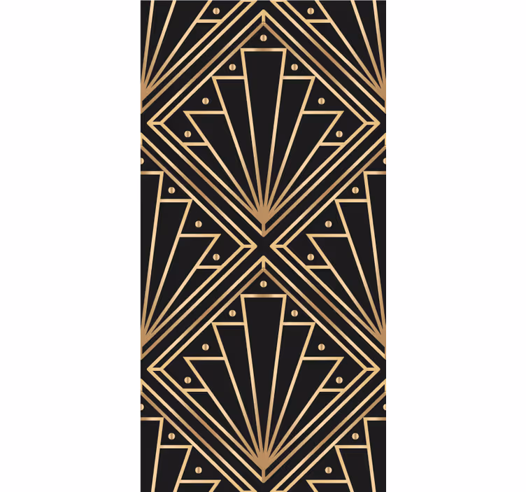 Roleta do jadalni elegancka Złote kształty w stylu art deco - TenStickers