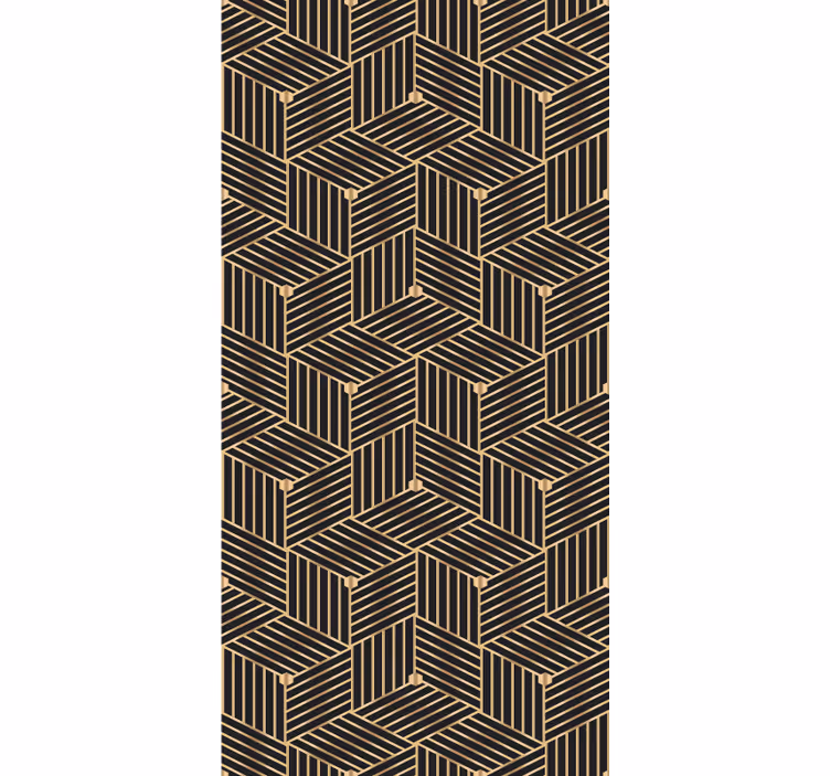 Roleta na okno elegancka Złoty geometryczny wzór deco - TenStickers