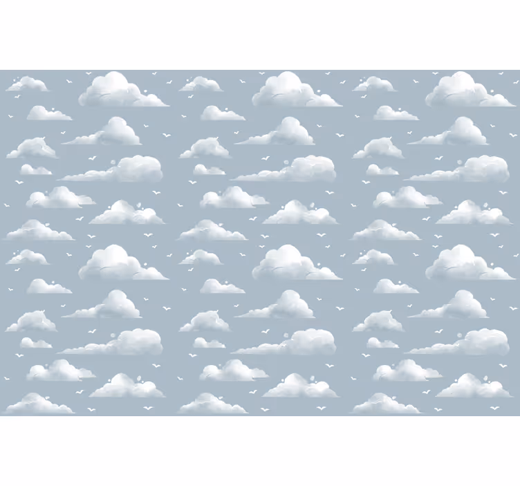 Rolety vintage Szare chmury i ptaki z lat 80-tych - TenStickers