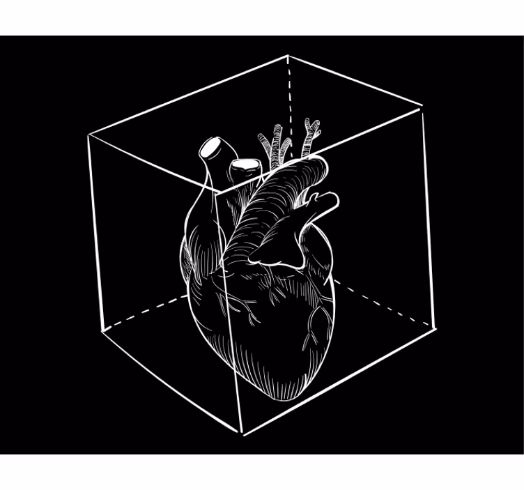 Śmieszna roleta ilustracja anatomii serca - TenStickers