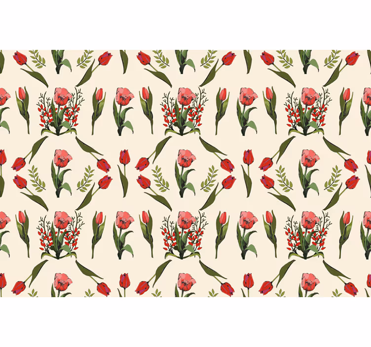 Roleta w kwiaty elegancka aranżacja w kolorze beżowym - TenStickers