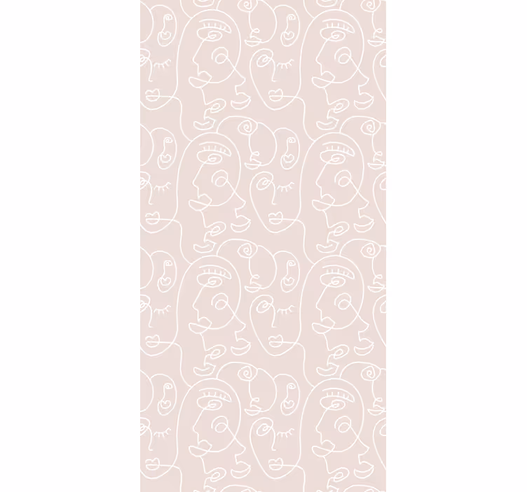 Roleta z rysunkami abstrakcyjne linie twarzy - TenStickers