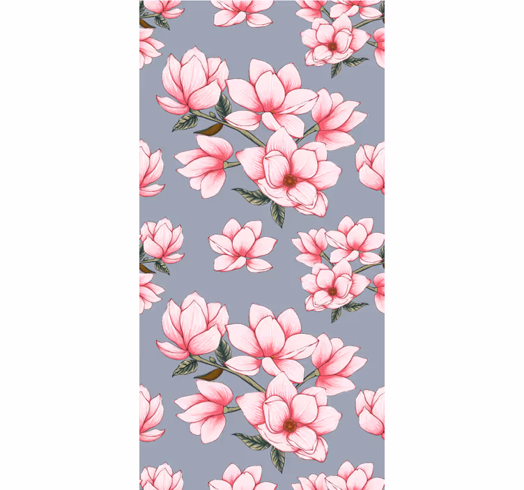 Roleta z kwiatami i roślinami wzór kwiatu magnolii - TenStickers