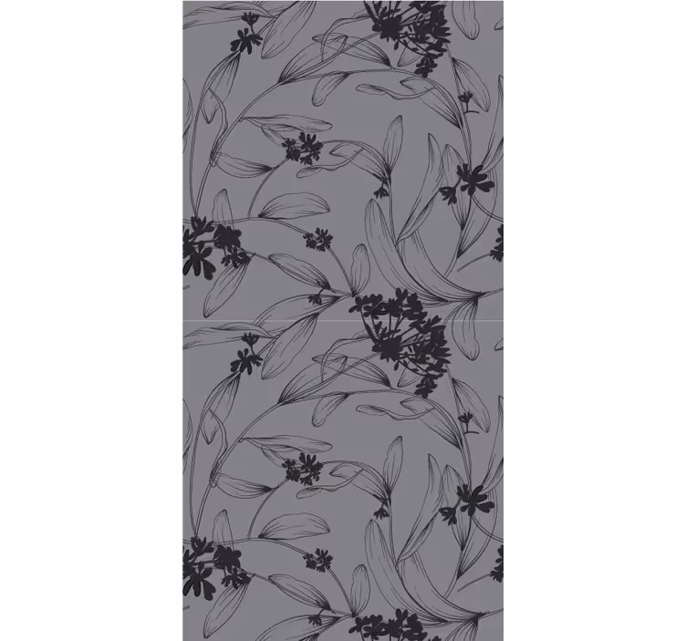 Roleta z kwiatami i roślinami monochromatyczny wzór kwiatowy - TenStickers