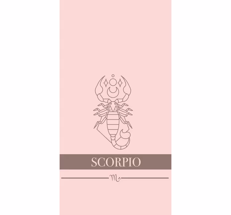 Roleta projekt różowej karty ze znakiem zodiaku skorpiona - TenStickers