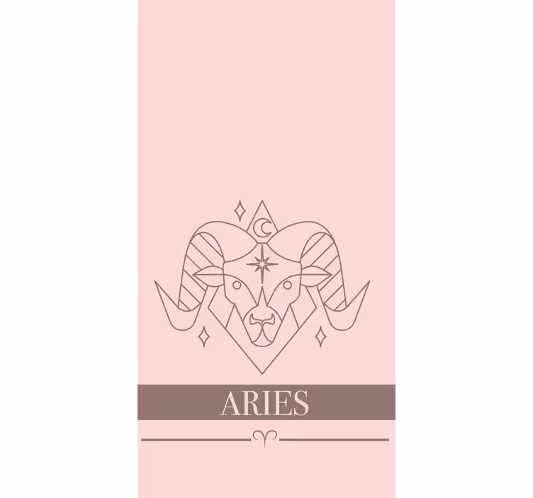 Roleta z różowym znakiem zodiaku barana - TenStickers