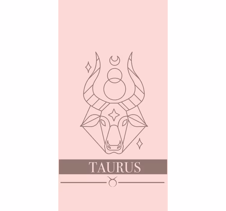 Roleta projekt różowej karty ze znakiem zodiaku byk - TenStickers
