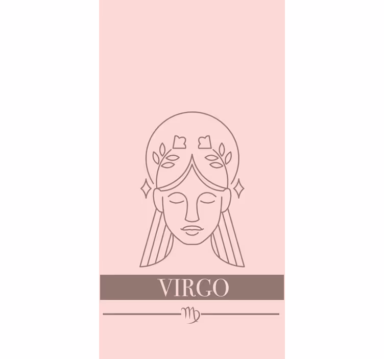 Roleta projekt różowej karty ze znakiem zodiaku panna - TenStickers