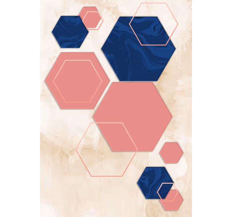 Nowoczesna roleta geometryczny wzór sześciokątny - TenStickers