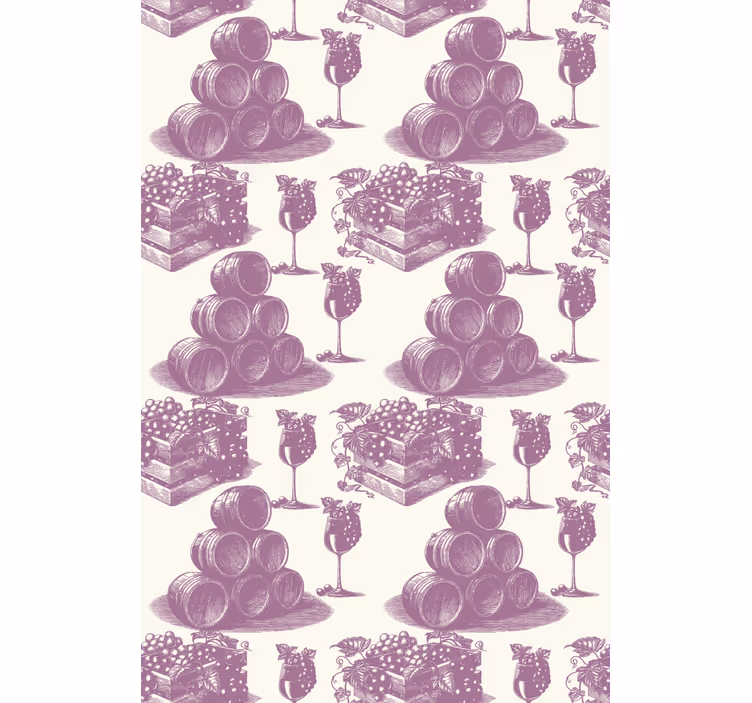 Klasyczna roleta do kuchni francuski fioletowy wzór vintage - TenStickers