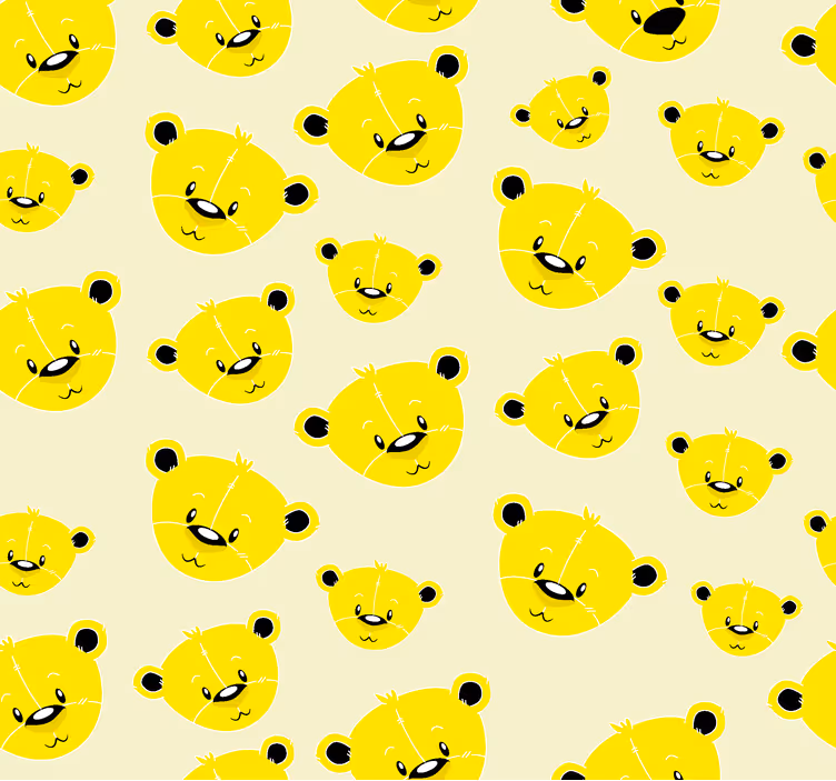 Roleta dla dzieci wzór niedźwiedzi na żółtym tle - TenStickers