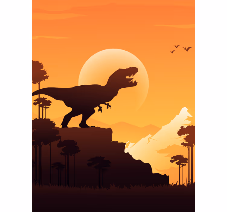Roleta z dinozaurami sylwetka t-rexa - TenStickers