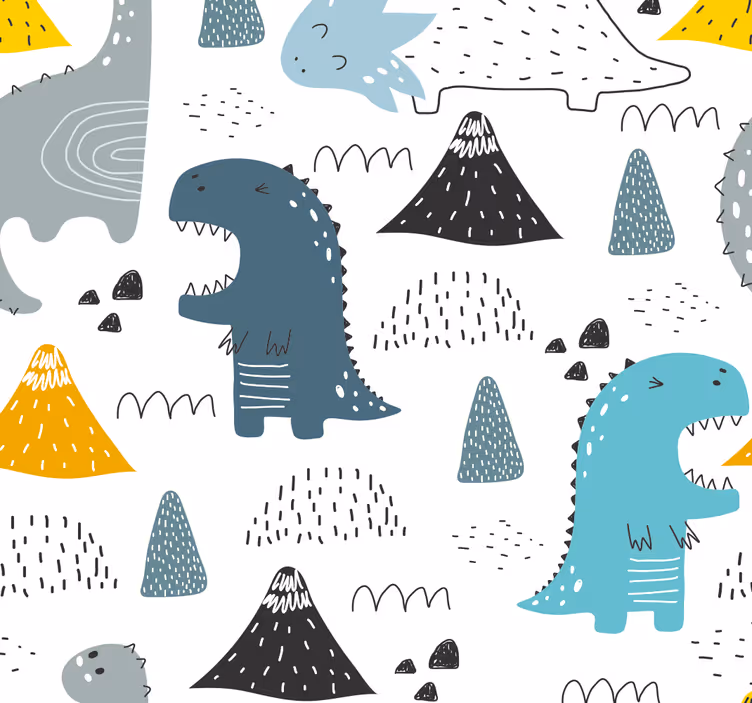 Roleta z dinozaurami wzór skandynawski - TenStickers