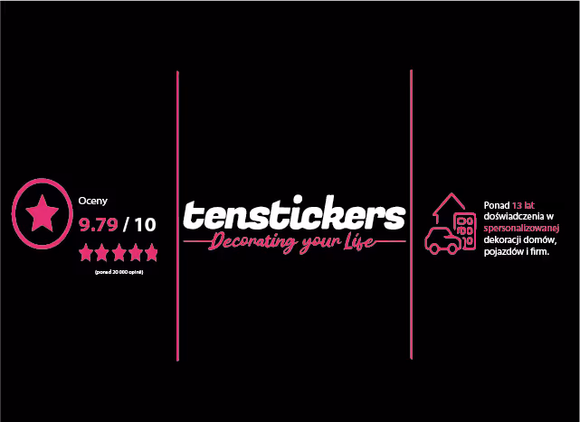 Tenstickers dekoruje Twoje życie. Ocena 9.77/10 (ponad 20 000 opinii).