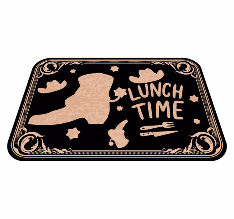 Podkładka na stół z tekstem czas na lunch w stylu western - TenStickers